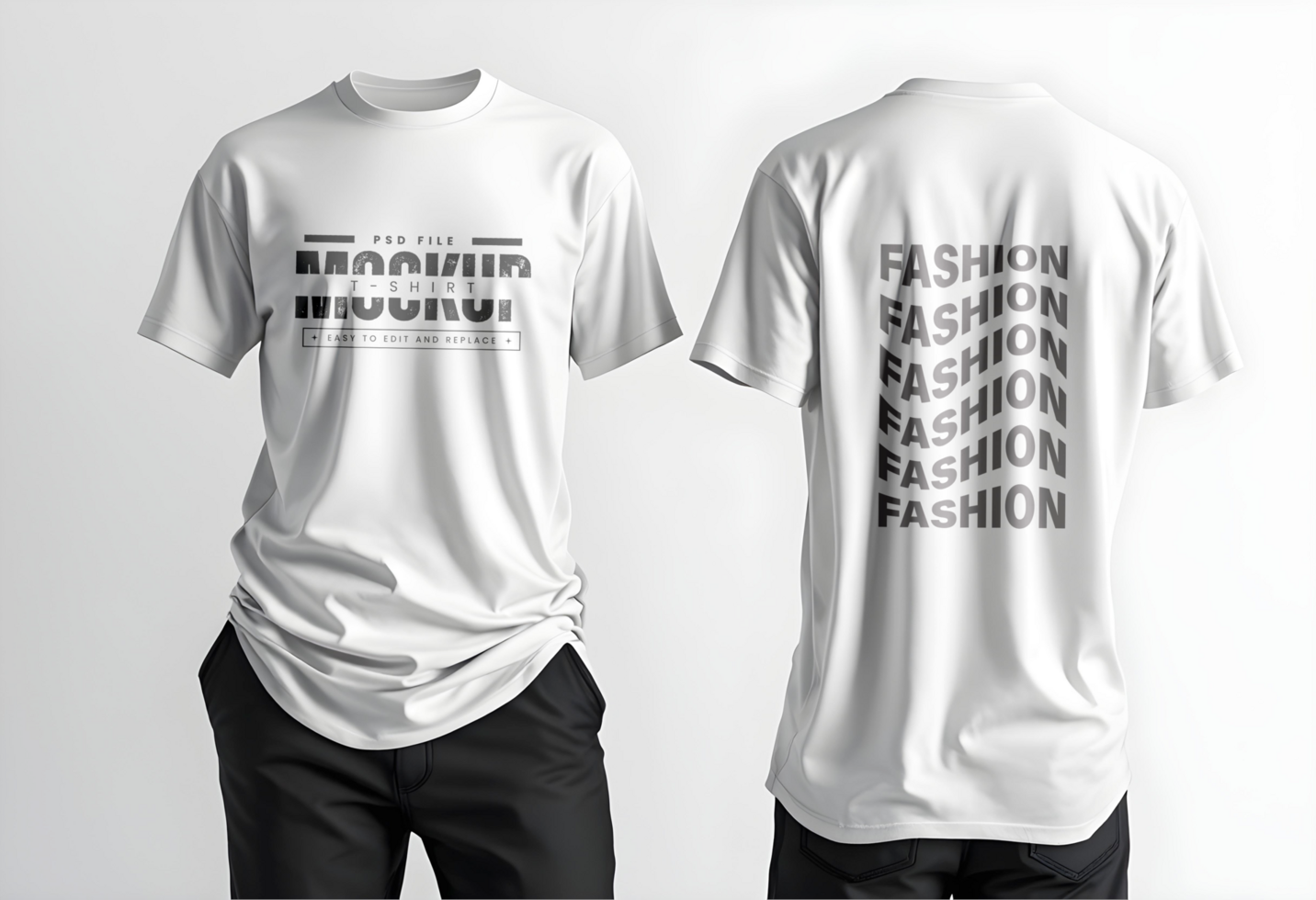 Flat Lay and Folded T-Shirt Mockup for Apparel Display psd