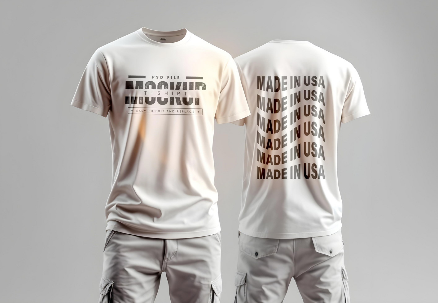 Floating T-Shirt Mockup with 3D Shadow Effects psd
