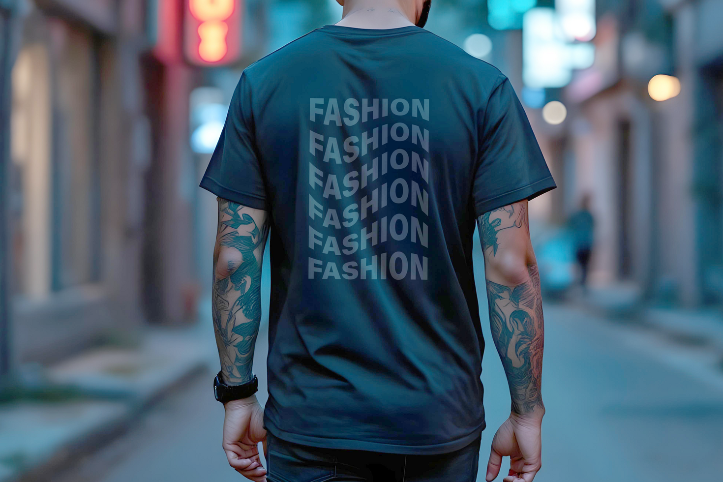 T-Shirt Mockup with High-Resolution Fabric Texture psd