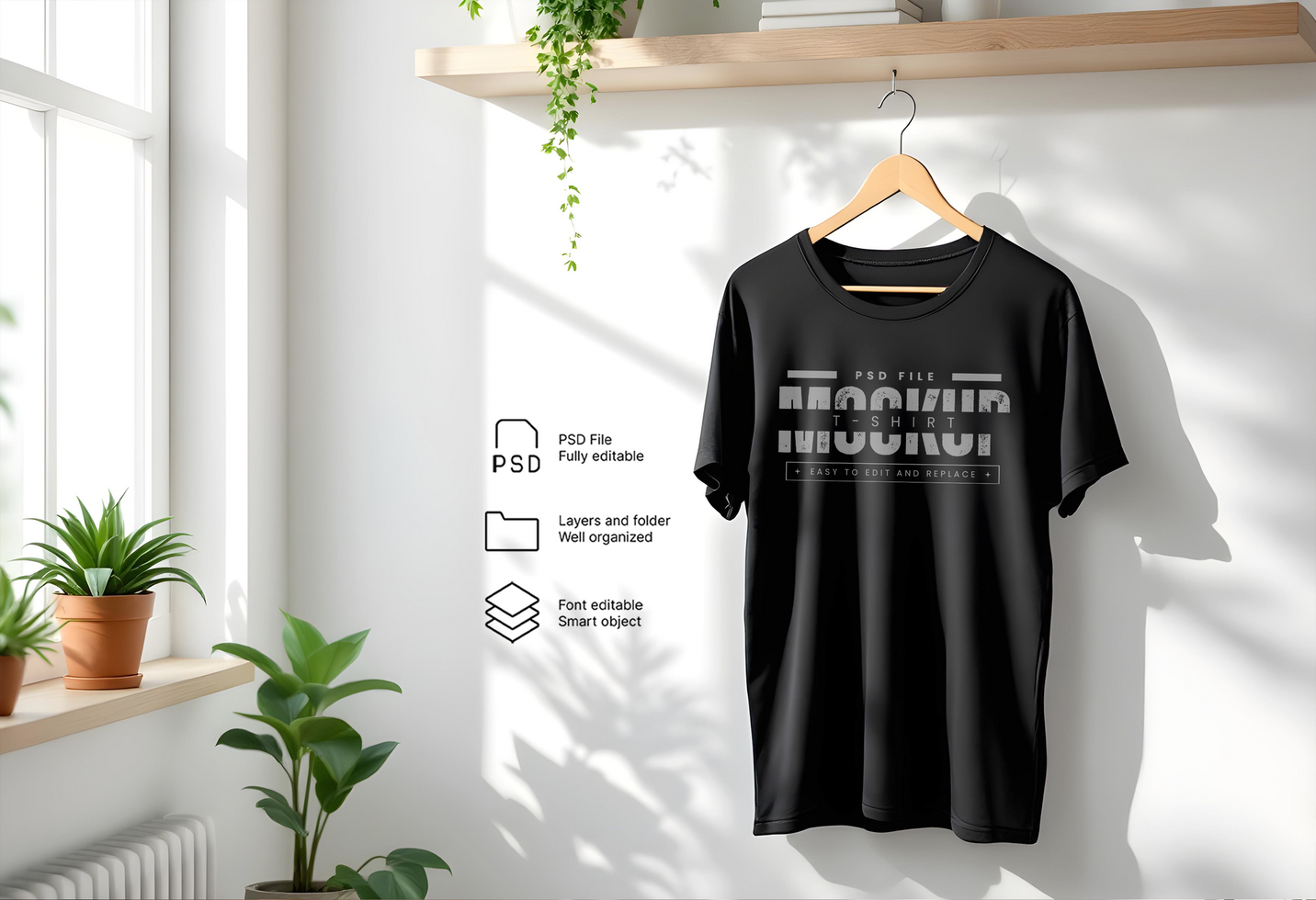 Soft Fabric T-Shirt Mockup for Print Showcase psd