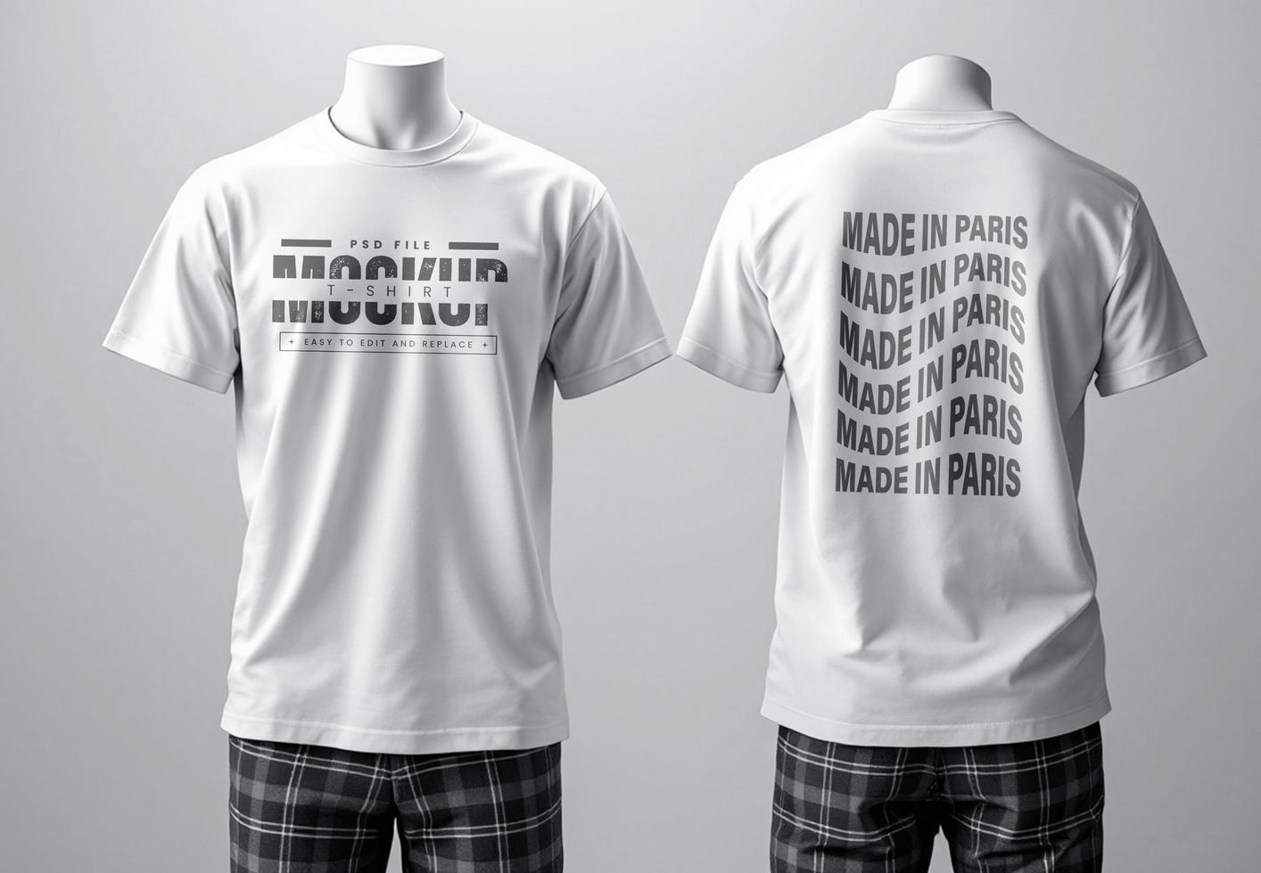 T-Shirt Mockup with Wrinkle and Fabric Texture Details psd