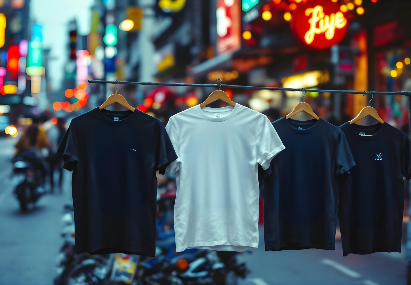 High-Resolution T-Shirt Mockup with Wrinkle Effects psd