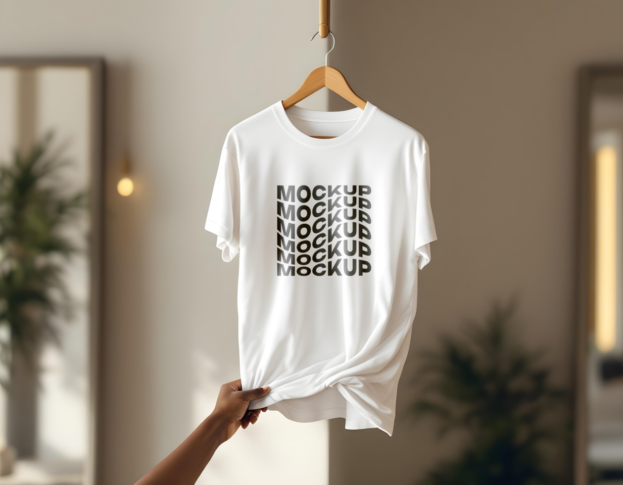 High-Quality T-Shirt Mockup with Customizable Colors psd