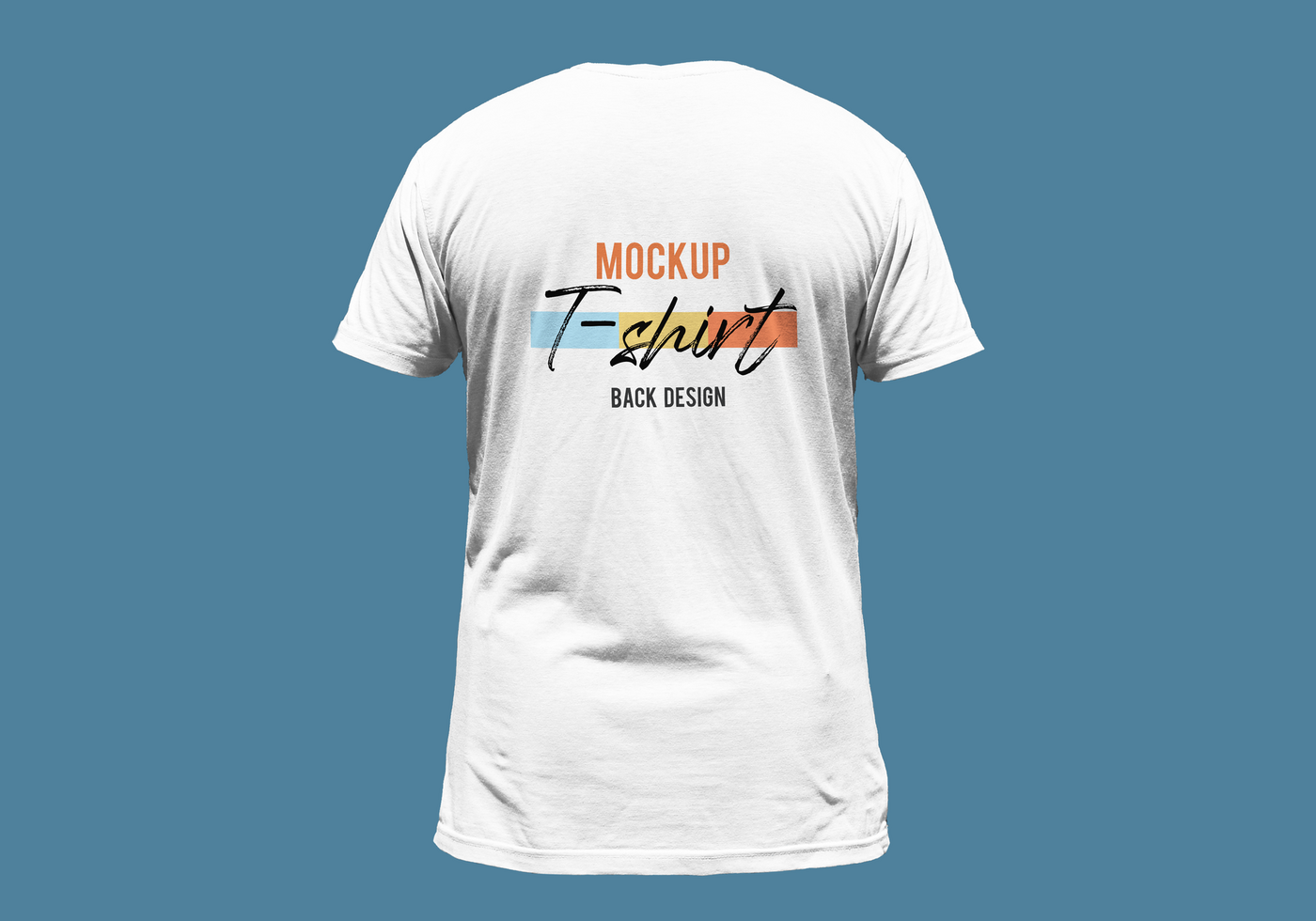 Back View Folding T-shirt Mockup Template psd