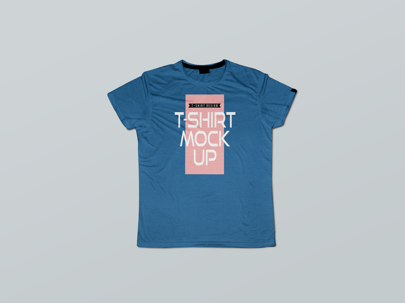 Blue T-shirt Mockup Template Front View psd