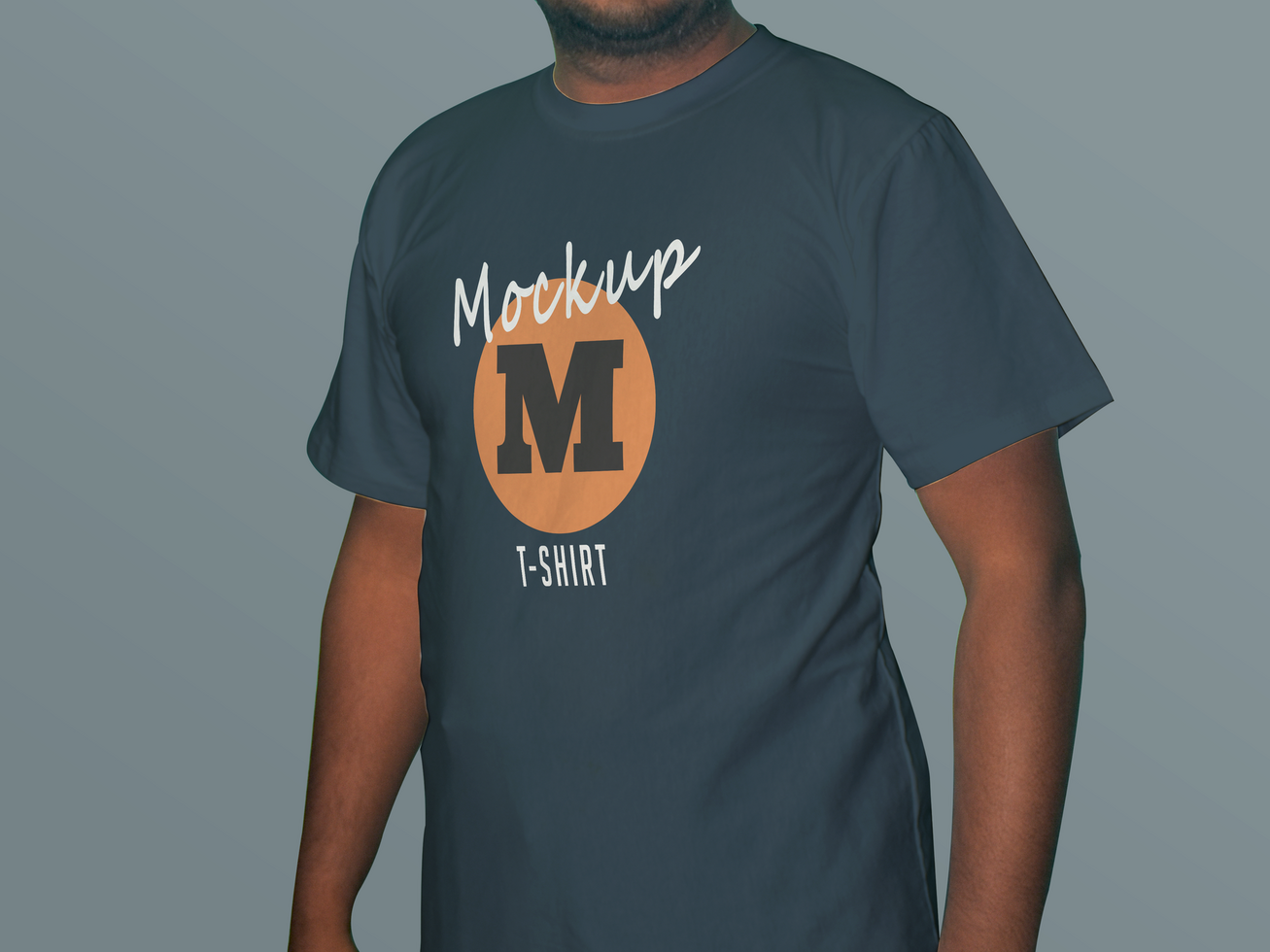 Black T-shirt Mockup Template in a men wear psd