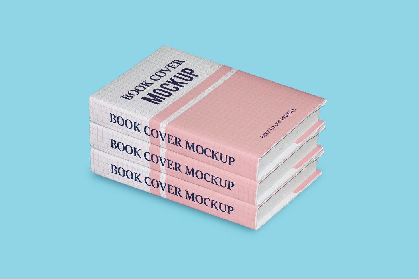 Three Hard Book Cover Mockup Design psd