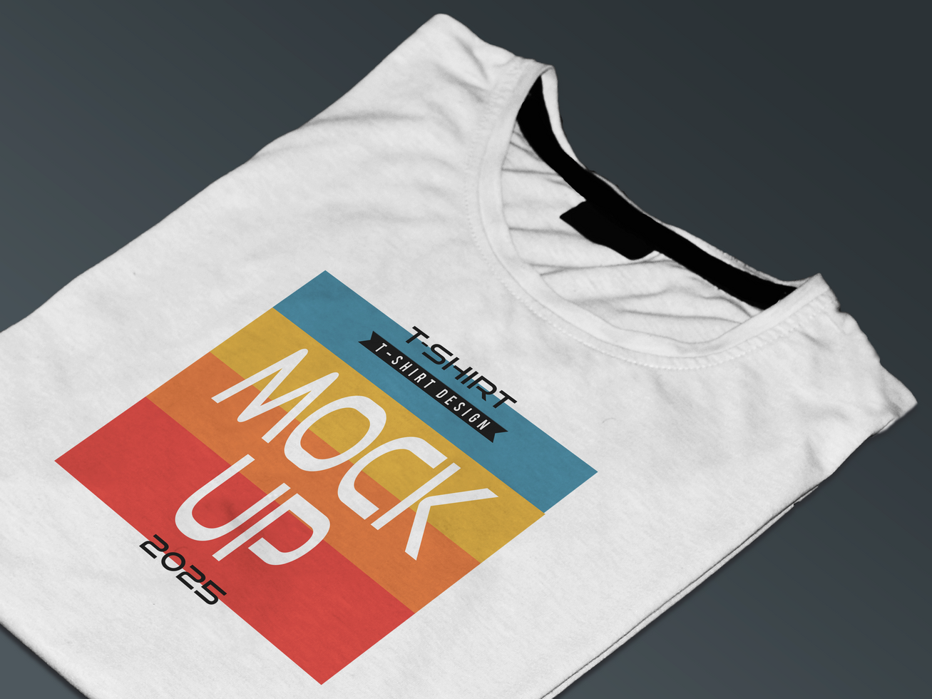 Folding T-shirt Closeup Mockup a men wear psd