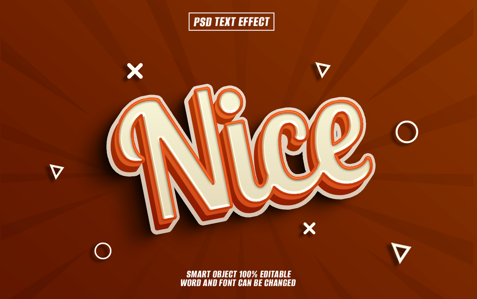 Retro styled Nice text effect with orange psd