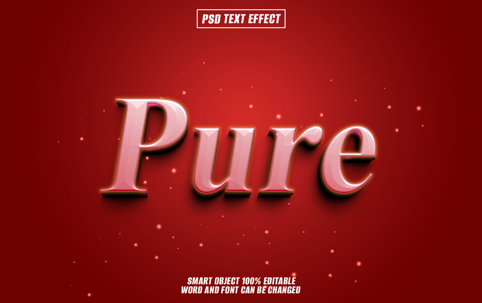 3D glossy pink Pure text effect psd
