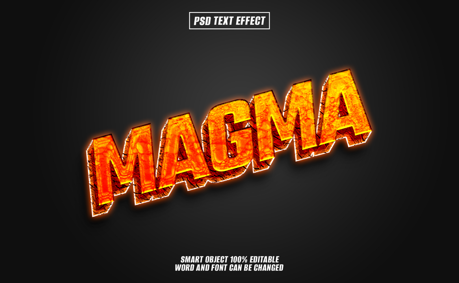 Fiery 3D Magma Text Effect. psd