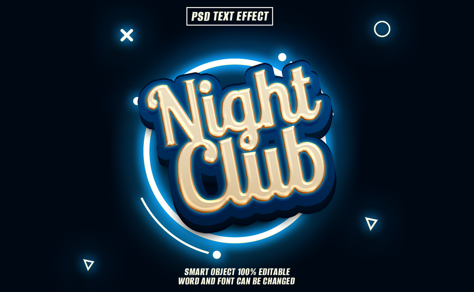 Stylish 3D Night Club text effect psd