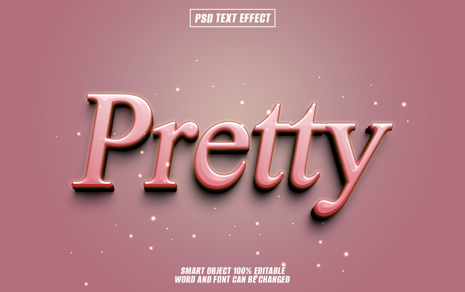 3D text effect Pretty elegant pink color psd
