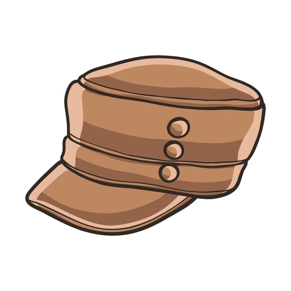 hat model illustration design, hand drawn doodle vector