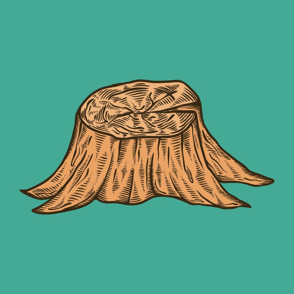 Tree trunk illustration design, hand drawn vector