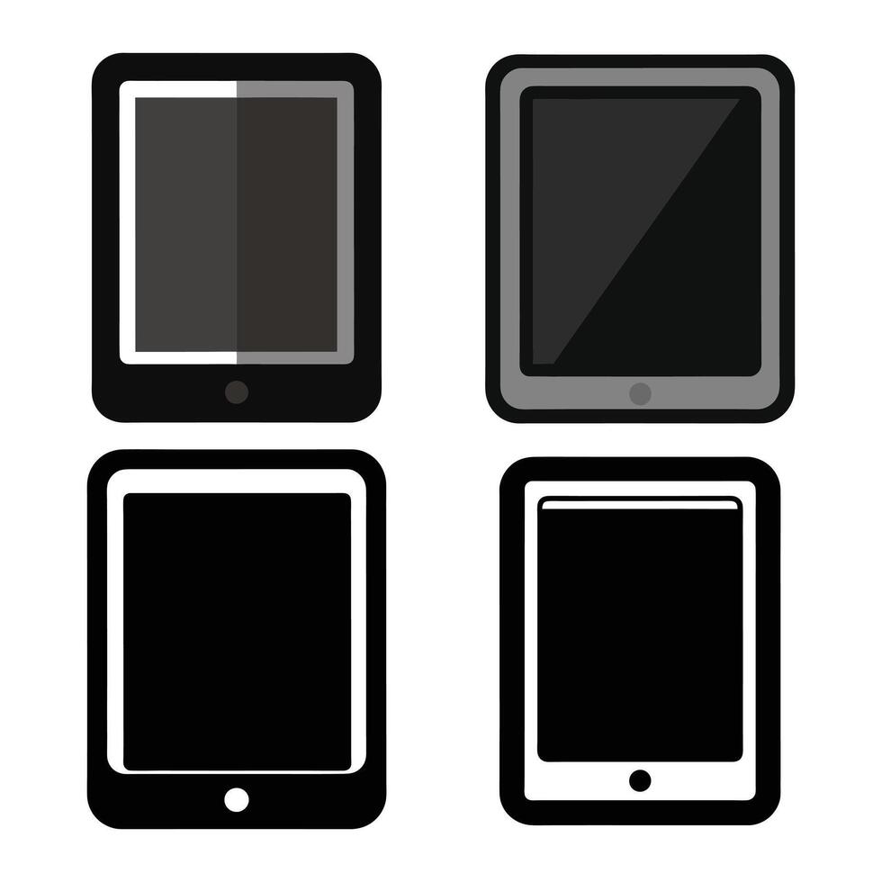 tablet icons set vector