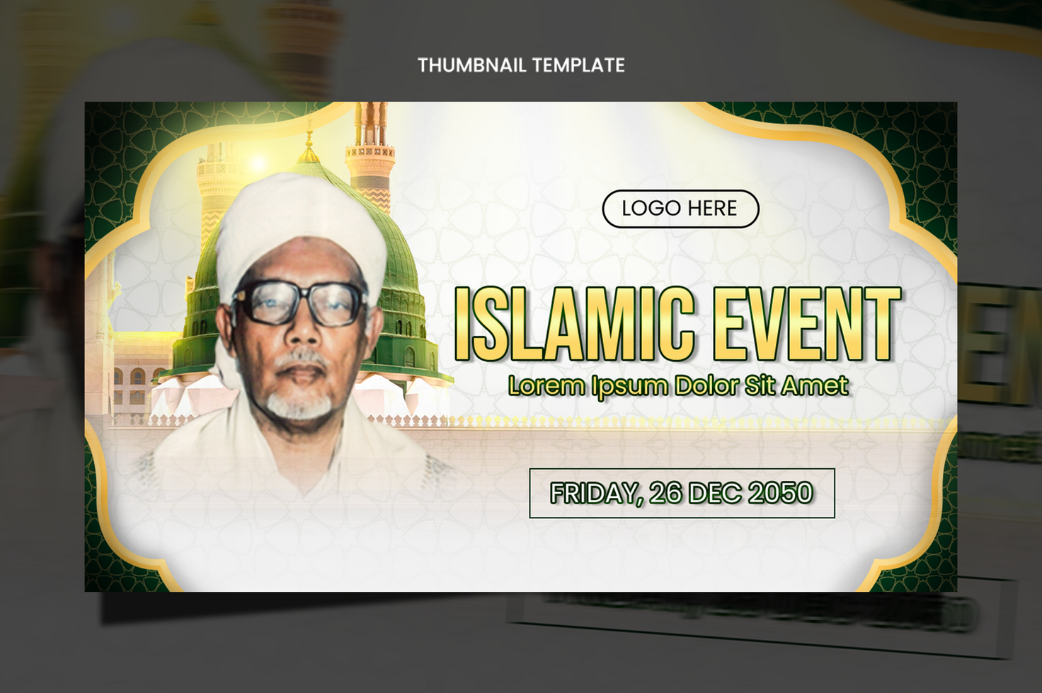 Islamic Event Thumbnail with clean theme psd