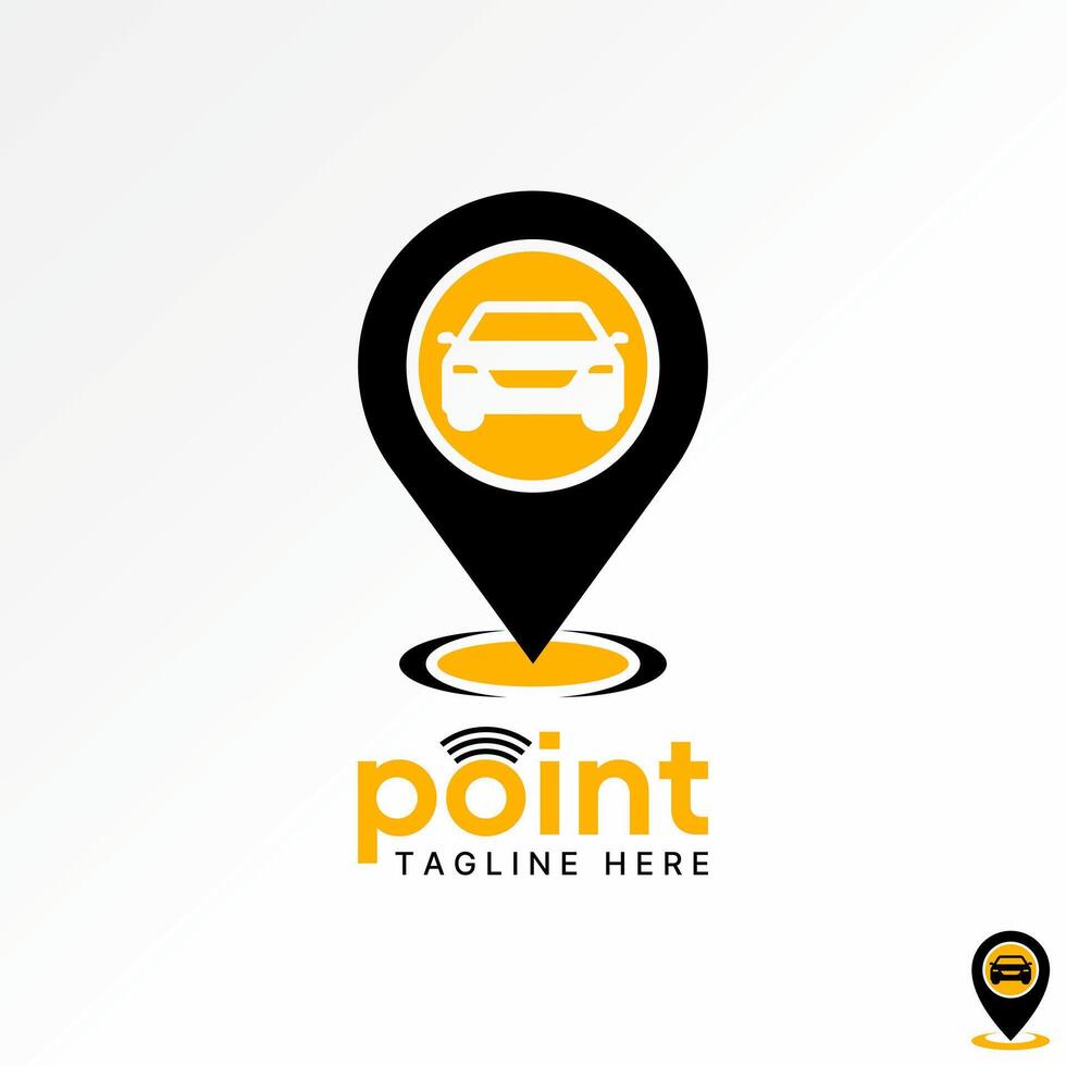 Logo design graphic concept creative premium stock image graphic point place car driver station GPS app maps to workshop street garage machine vector