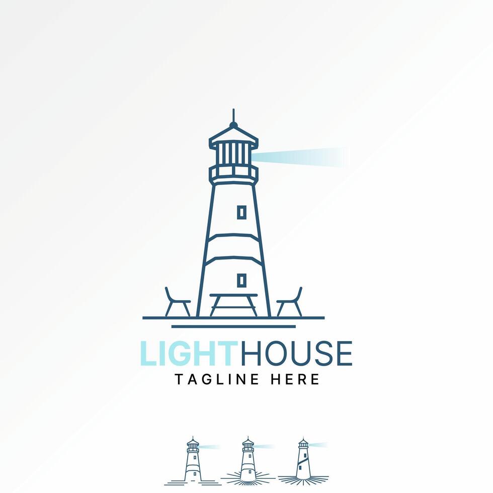 Logo design graphic concept creative premium stock image graphic beach light house ray ship island desk chair navigation tower coast cafe shop vector