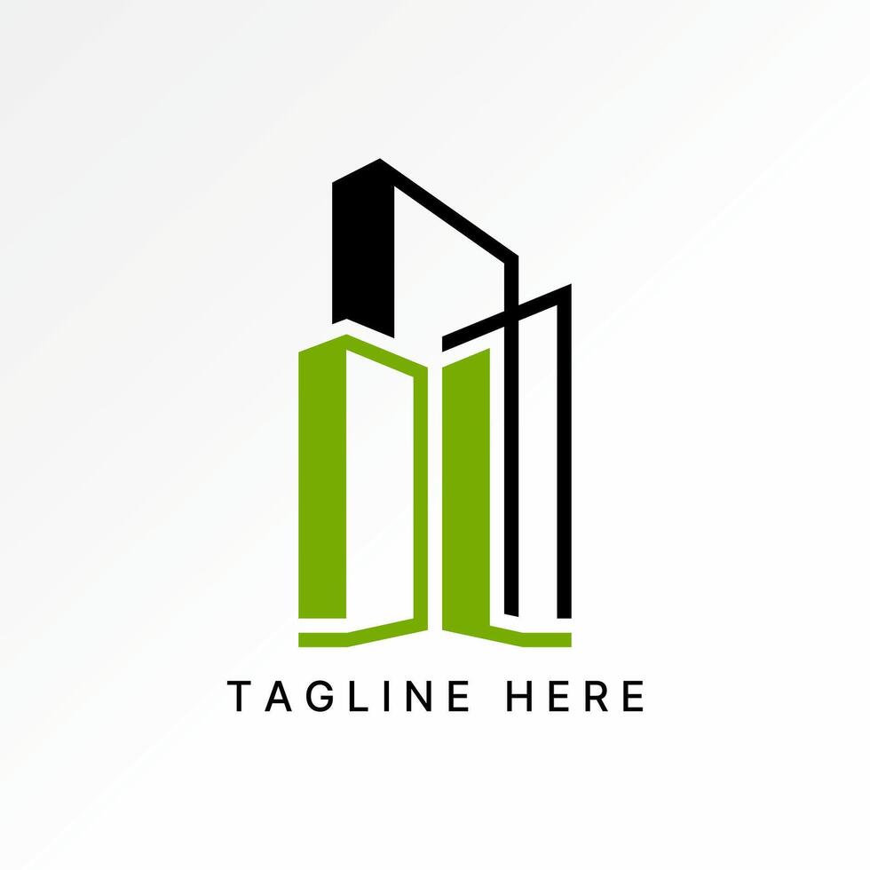 Logo design graphic concept creative premium stock image graphic letter DL line font skyscraper building house typography tower city property vector