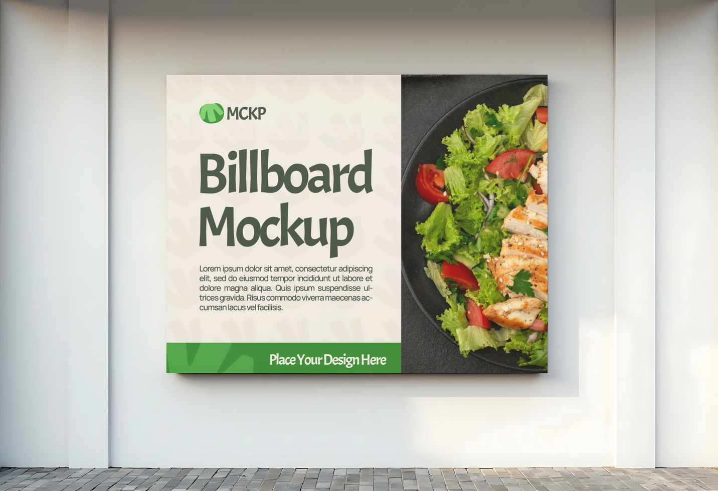 Billboard Vegan restaurant Mockup psd