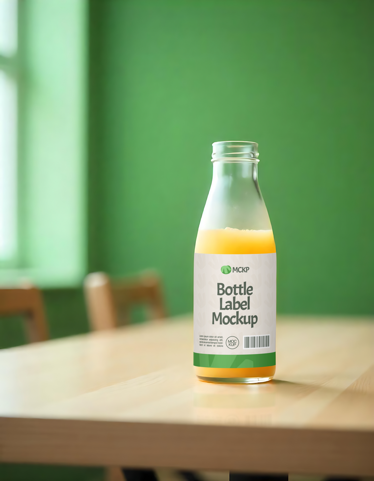 Bottle Label restaurant Mockup psd