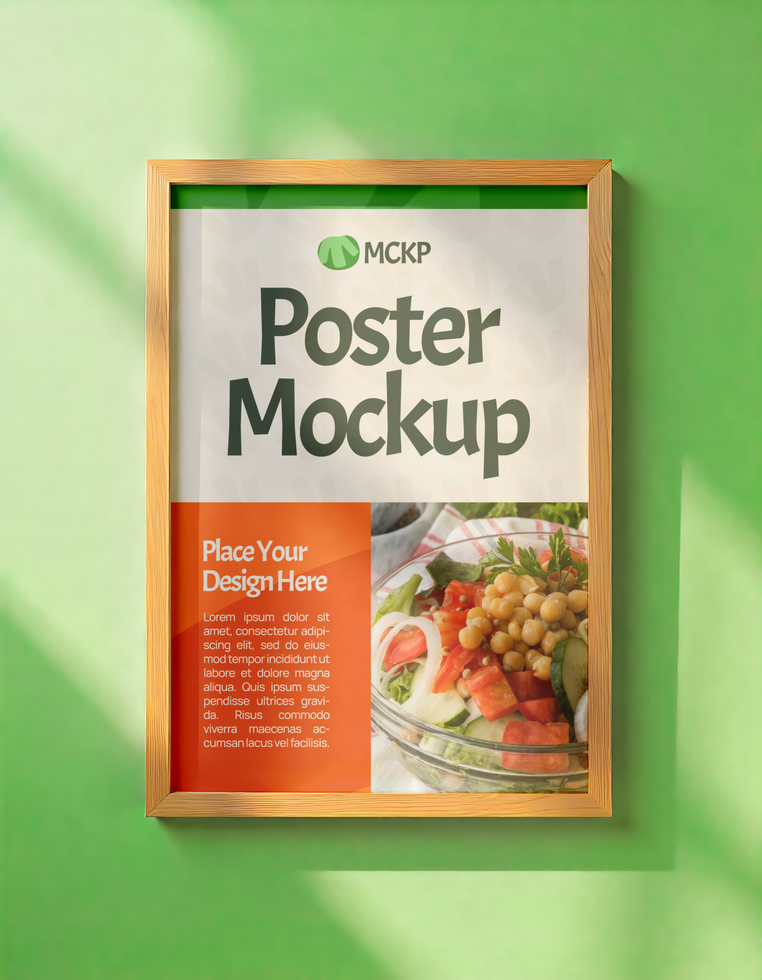 Poster Frame Vegan restaurant Mockup psd