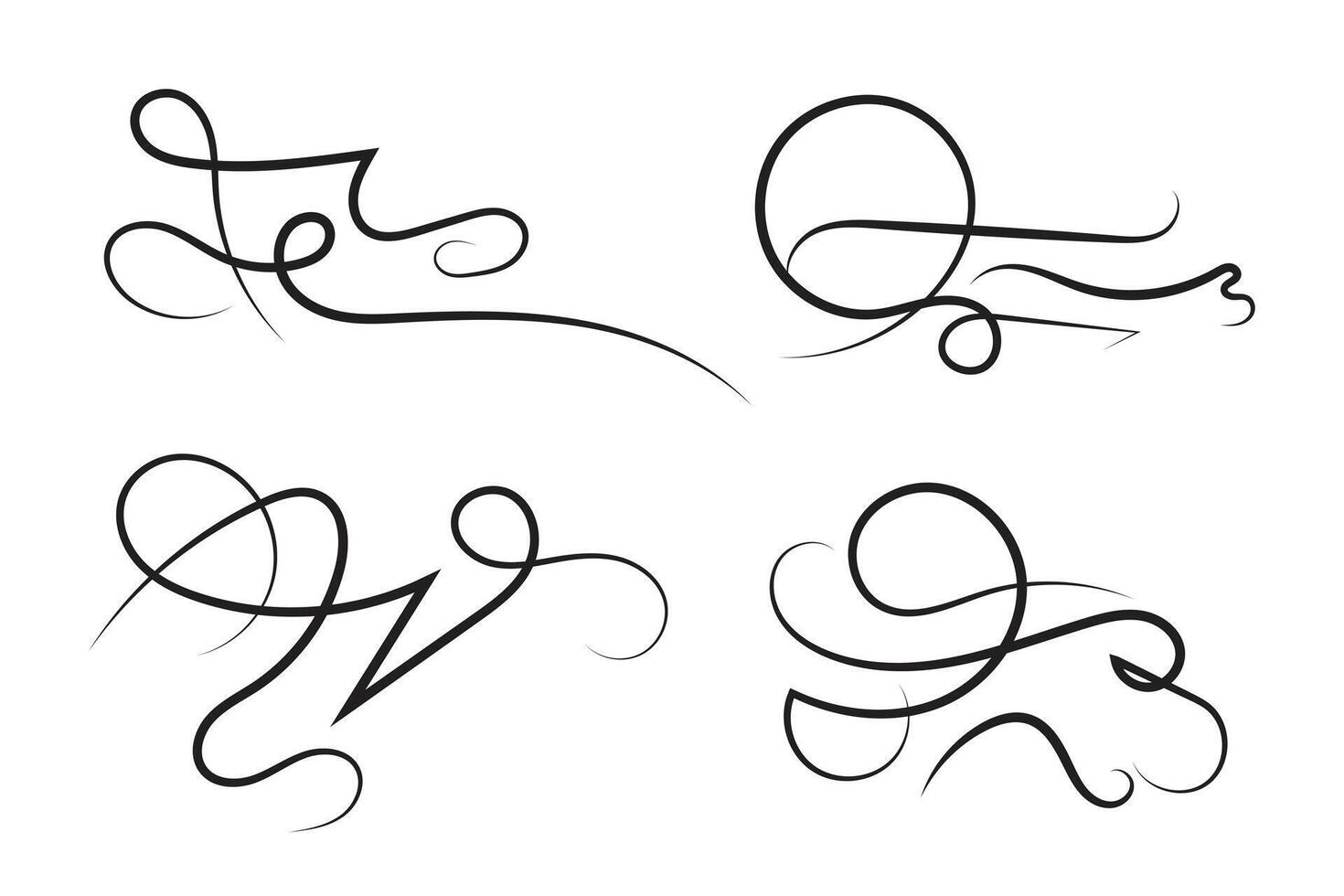 Curly swirls calligraphy line vector