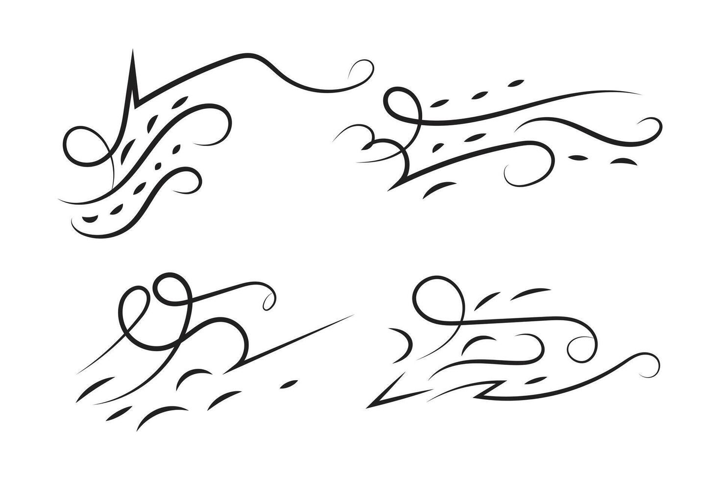 flourish Swirl ornate decorative elements vector
