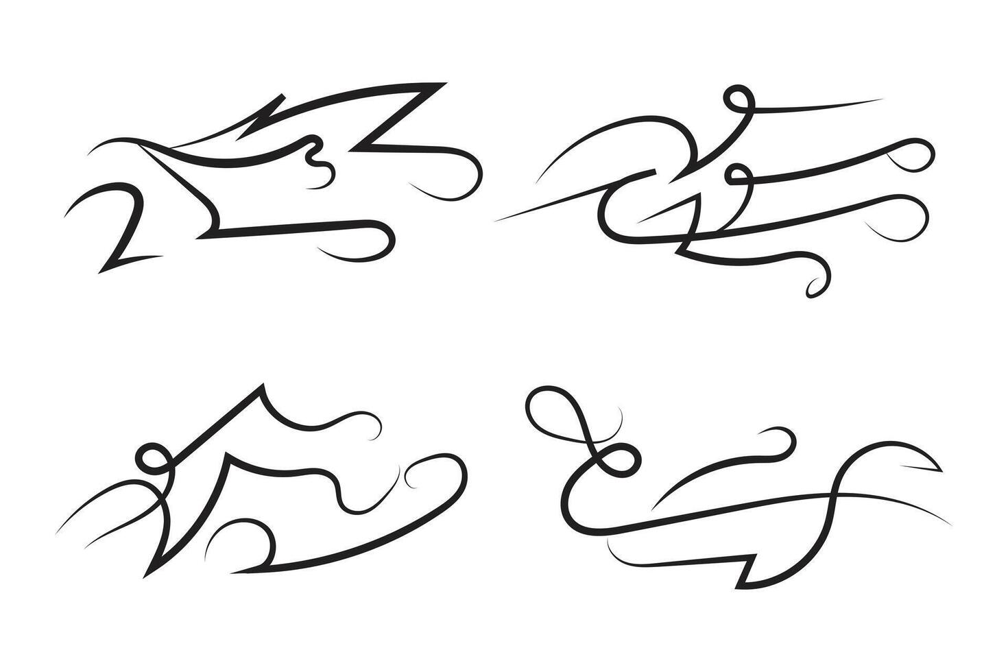 Curly Decorative Line swirls vector