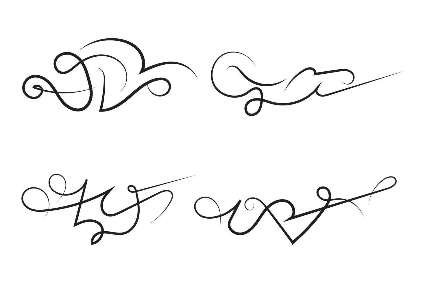 typographic lettering swirls ornament vector