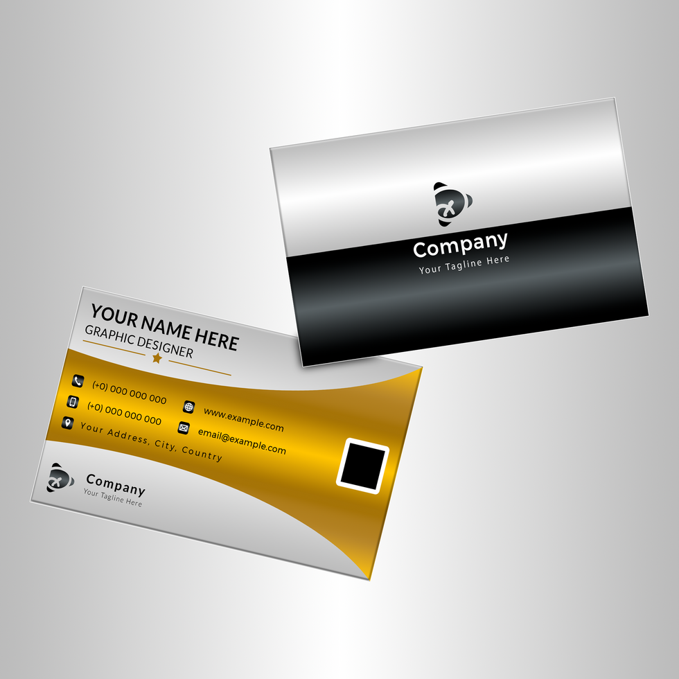 Gold and black modern business card design template psd