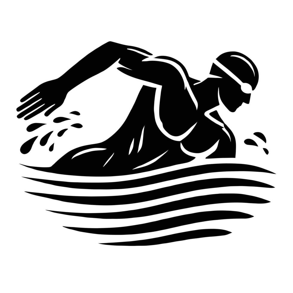 Swimmer swimming in the water illustration vector