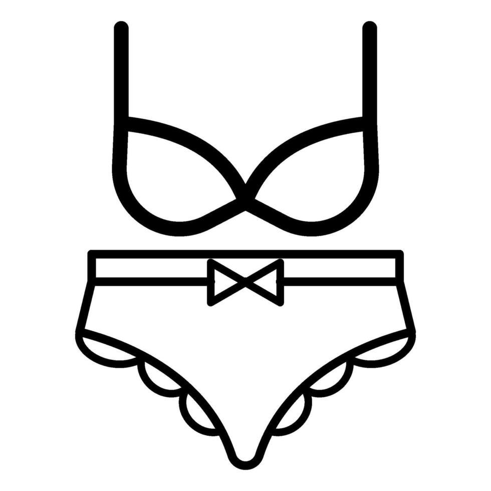 Underwear bra and panties icon line flat design templates vector