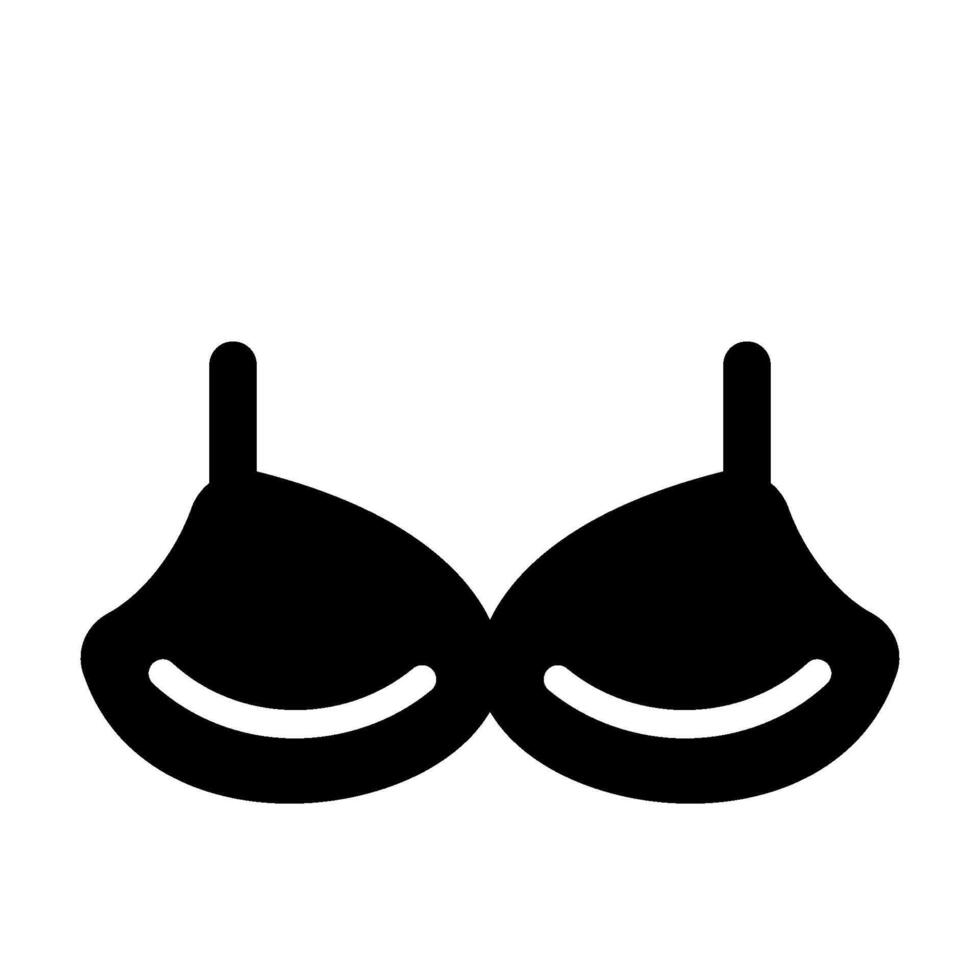 bra, Underwear, glamour icon flat black design template vector