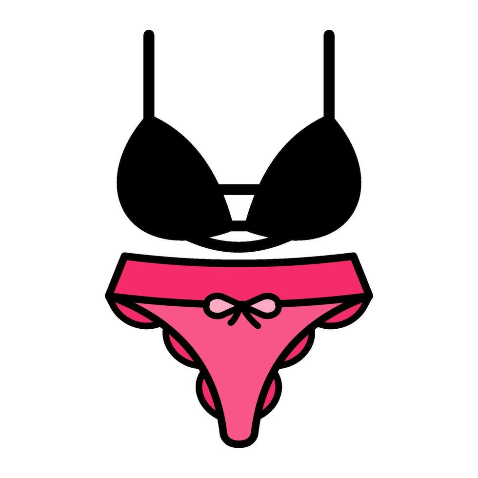 Underwear bra and panties, style icon design templates vector