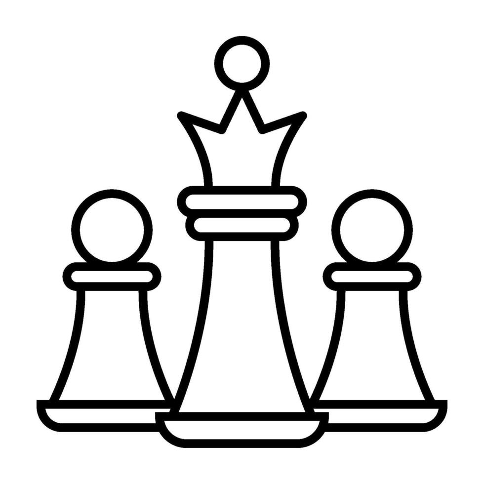 chess icon line art design template vector