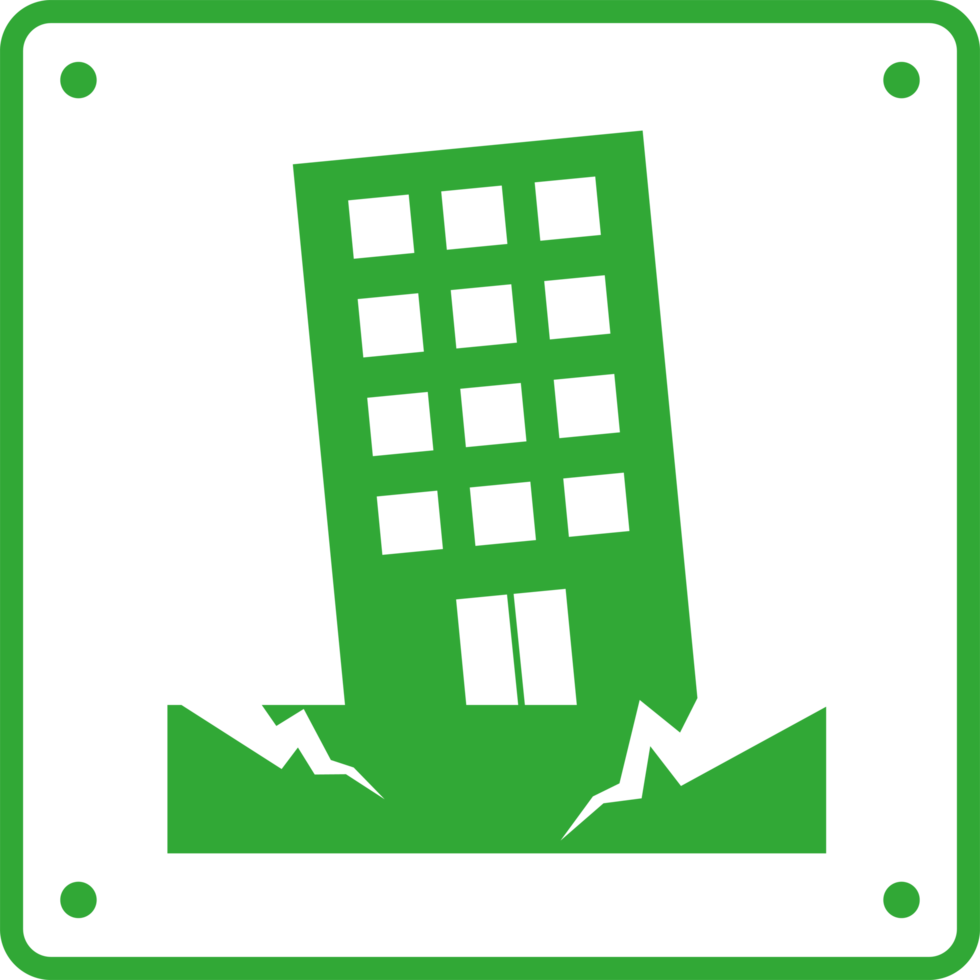 earthquake icon signal of risk of collapse icon isolated png
