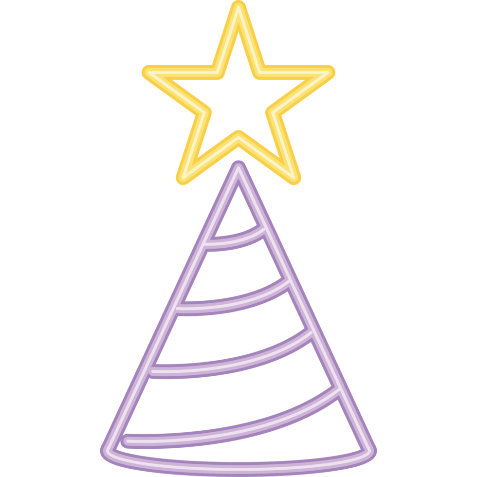 neon party hat icon isolated png