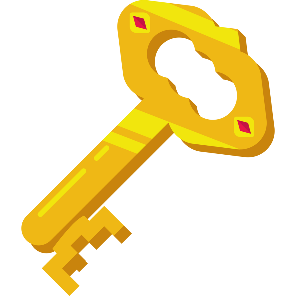 Treasure Golden Key icon illustration png