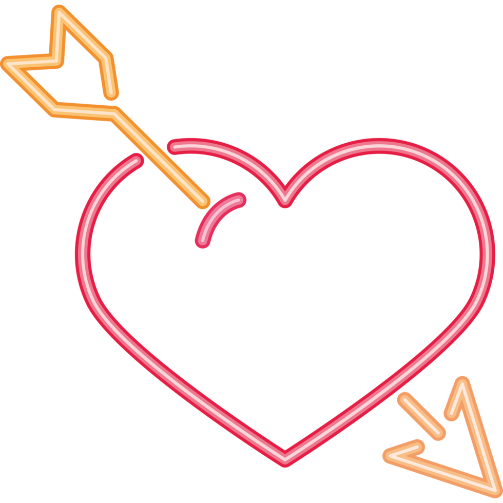 neon cupid heart sign isolated design png