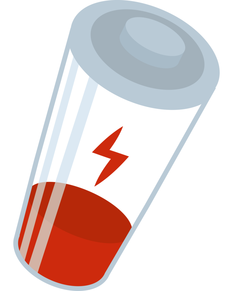 Low Empty High performance battery indicator icon isolated png