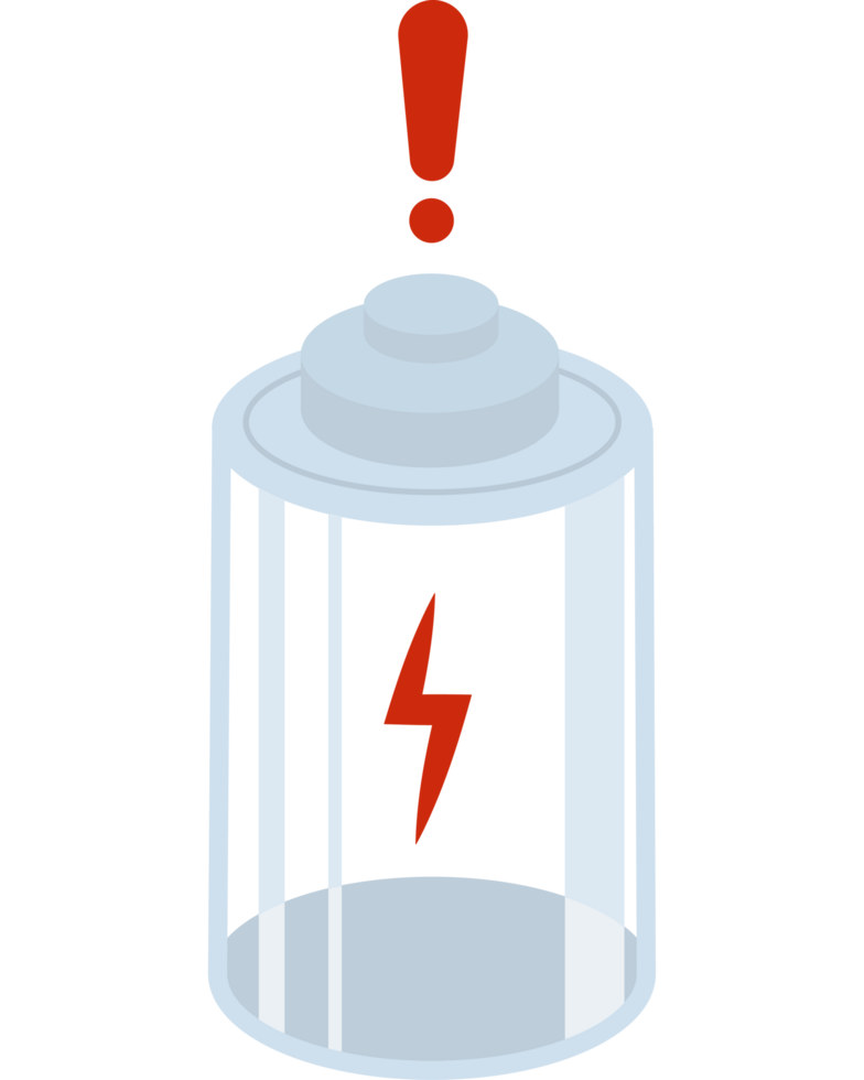 Empty High performance battery indicator icon isolated png