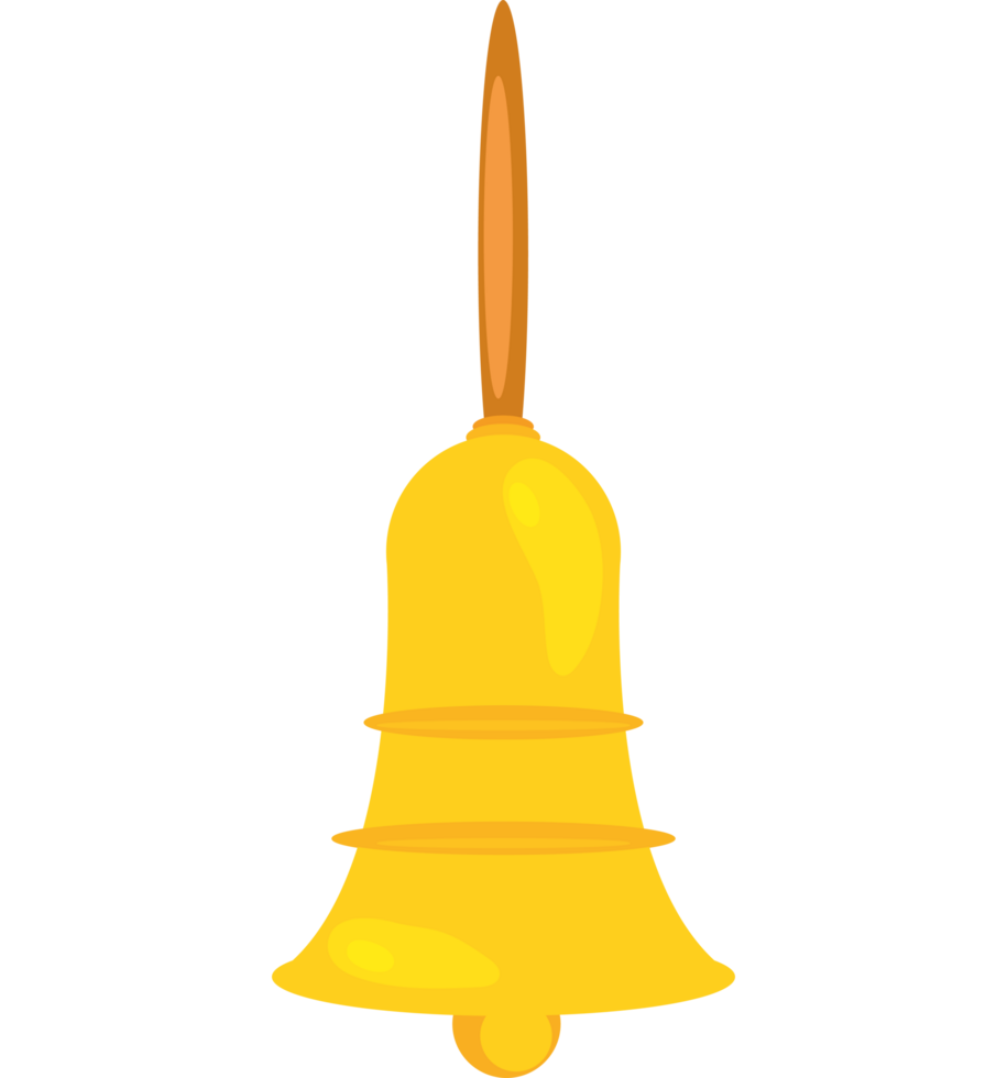 Merry christmas gold bell decoration icon png