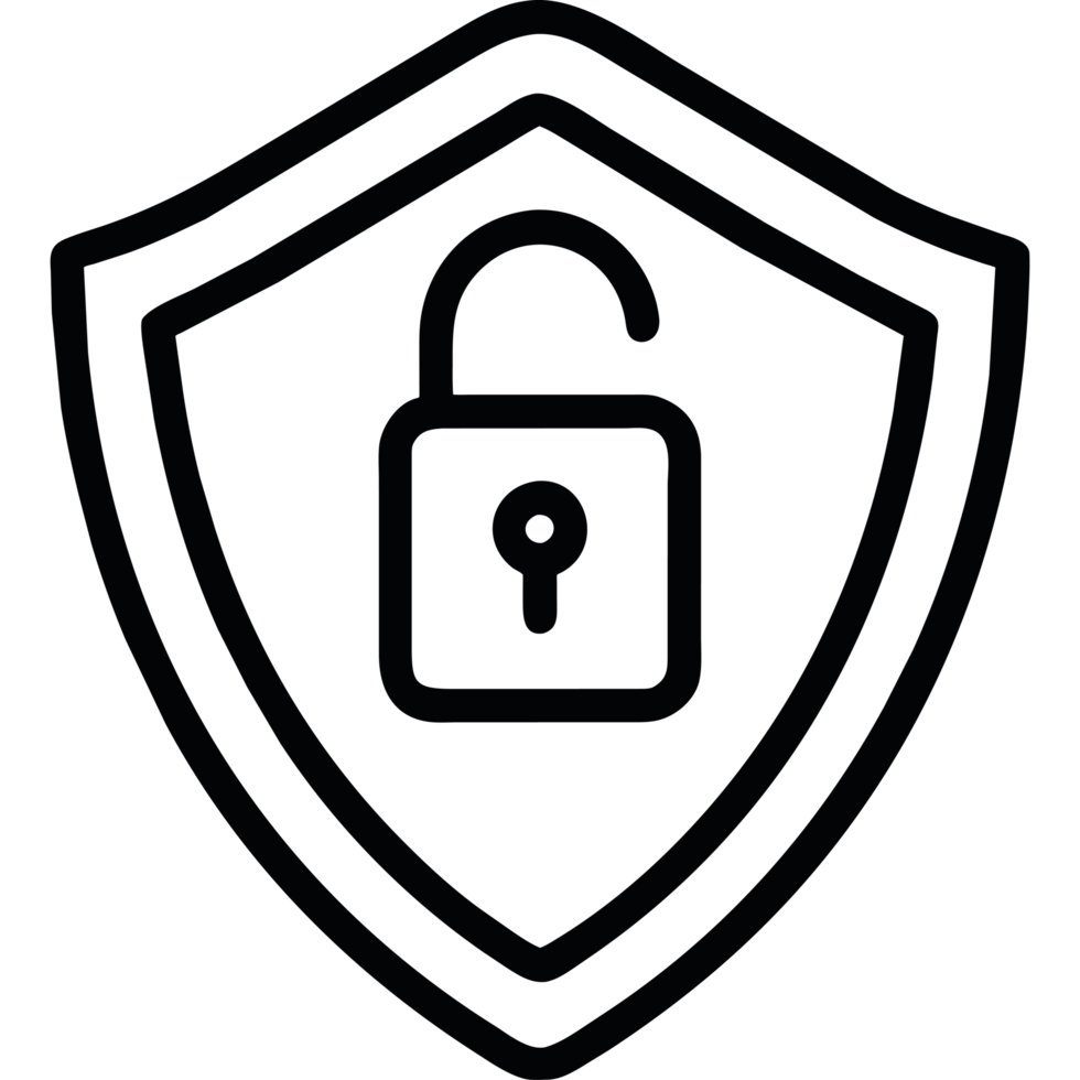 Security shield icon illustration isolated png