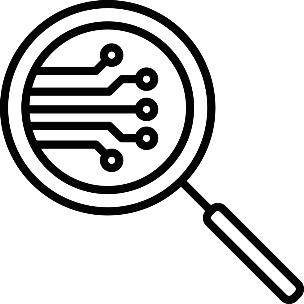 ai technology loupe icon isolated png