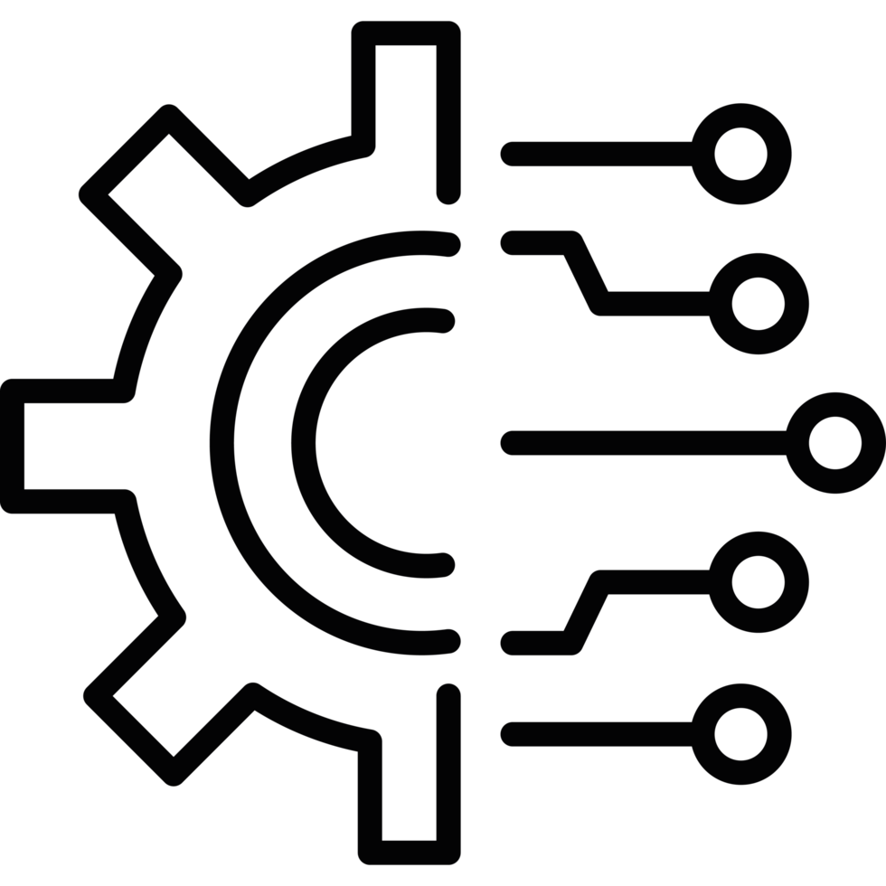 ai technology cog wheel icon isolated png