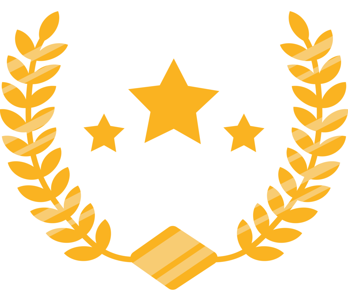 star with golden wreath icon isolated png
