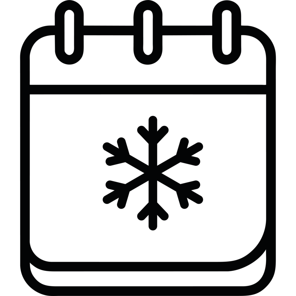 winter calendar icon isolated png