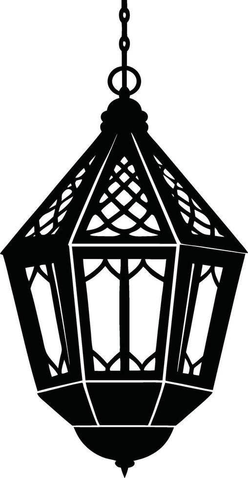 Vintage Moroccan Lamp Silhouette vector